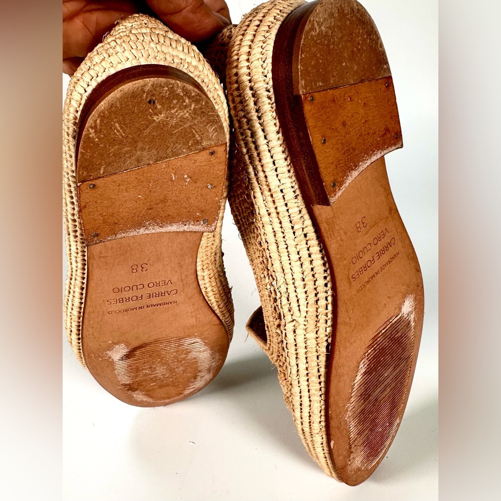 Carrie Forbes Raffia Women’s Loafers Morrocan Handmade. Size : EU 38 US 7.5 - Picture 10 of 10